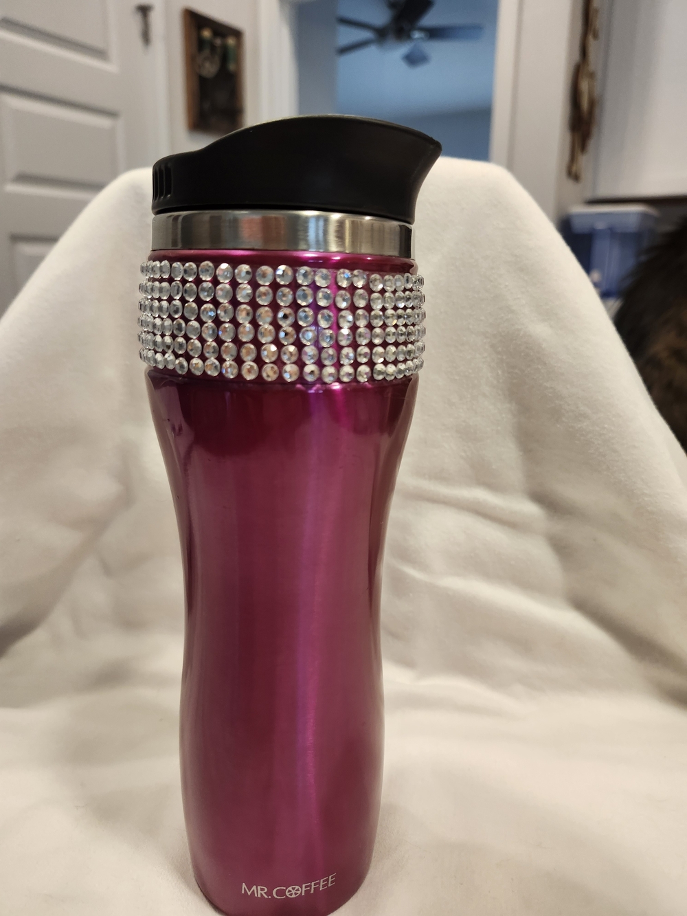 Mr. Coffee Pink Rhinestone Travel Mug